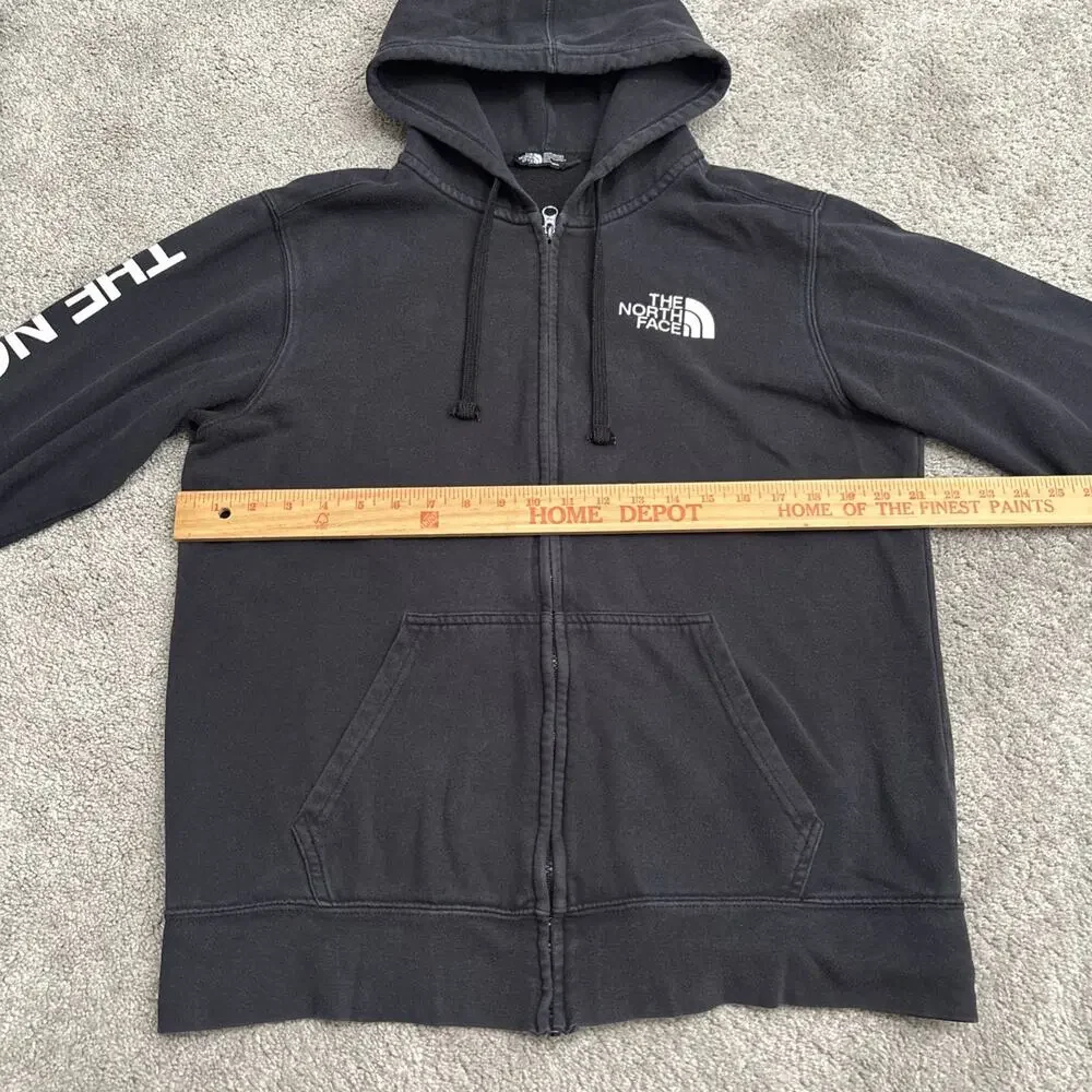 The North Face Mens Graphic Zip Hoodie Sweater Size Medium Black Cotton